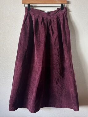 JH Collectibles Purple Leather A-Line Maxi Skirt